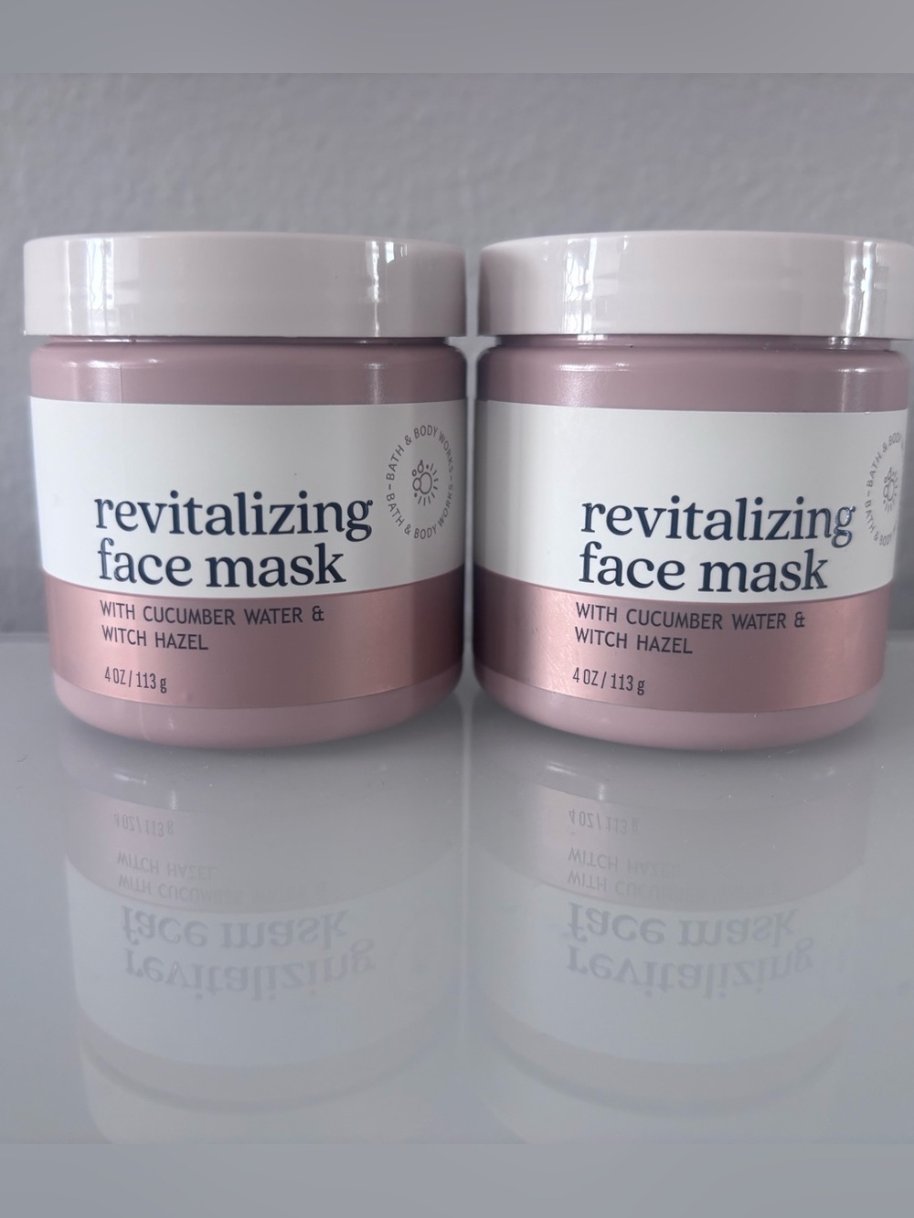 (2) Bath & Body Works REVITALIZING Face Mask 4oz New Cucumber Water Witch Hazel